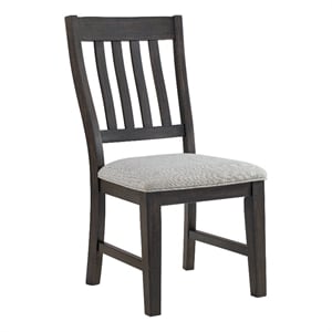 Picket House Furnishings Johnshaven Dining Side Chair in Light Grey/Espresso