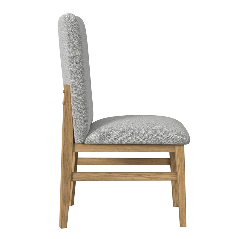 Picket House Furnishings Canal Square Back Dining Side Chair in Grey/Natural