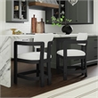 Picket House Furnishings Canal Arm Counter Stool with White Fabric in Black