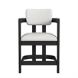Picket House Furnishings Canal Arm Counter Stool with White Fabric in Black