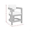 Picket House Furnishings Canal Arm Counter Stool with White Fabric in Black