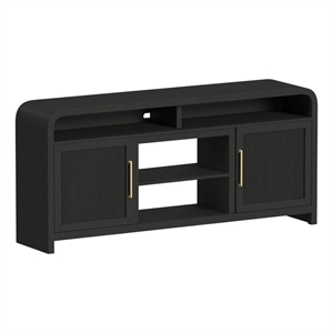 Picket House Furnishings Woodridge 70&quot TV Console without Fireplace Insert in Black with Grain