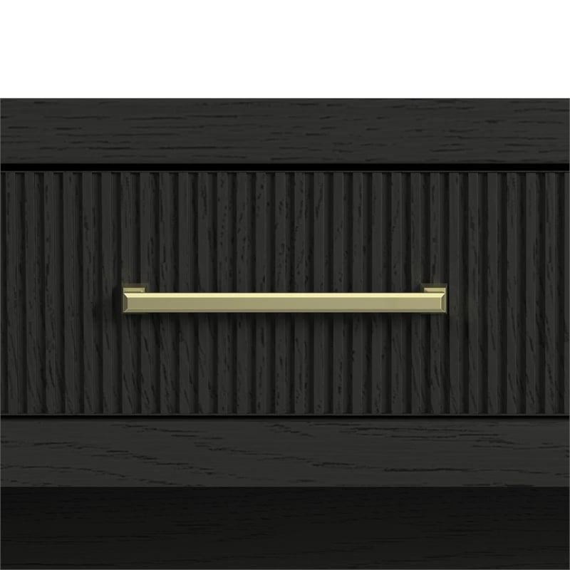 Picket House Furnishings Woodridge Sofa Table with Bottom Shelf in Black with Grain