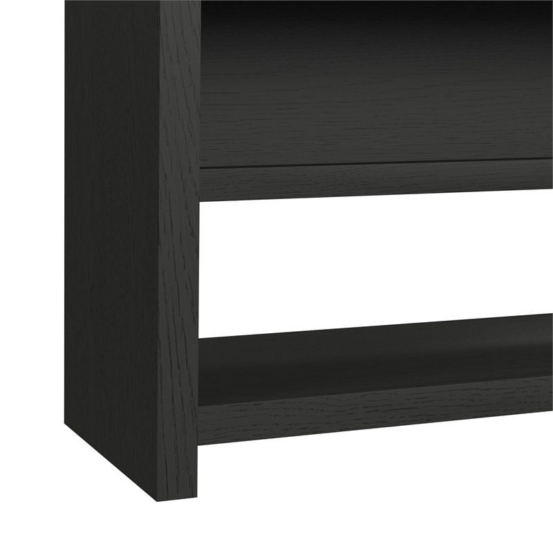 Picket House Furnishings Woodridge Sofa Table with Bottom Shelf in Black with Grain
