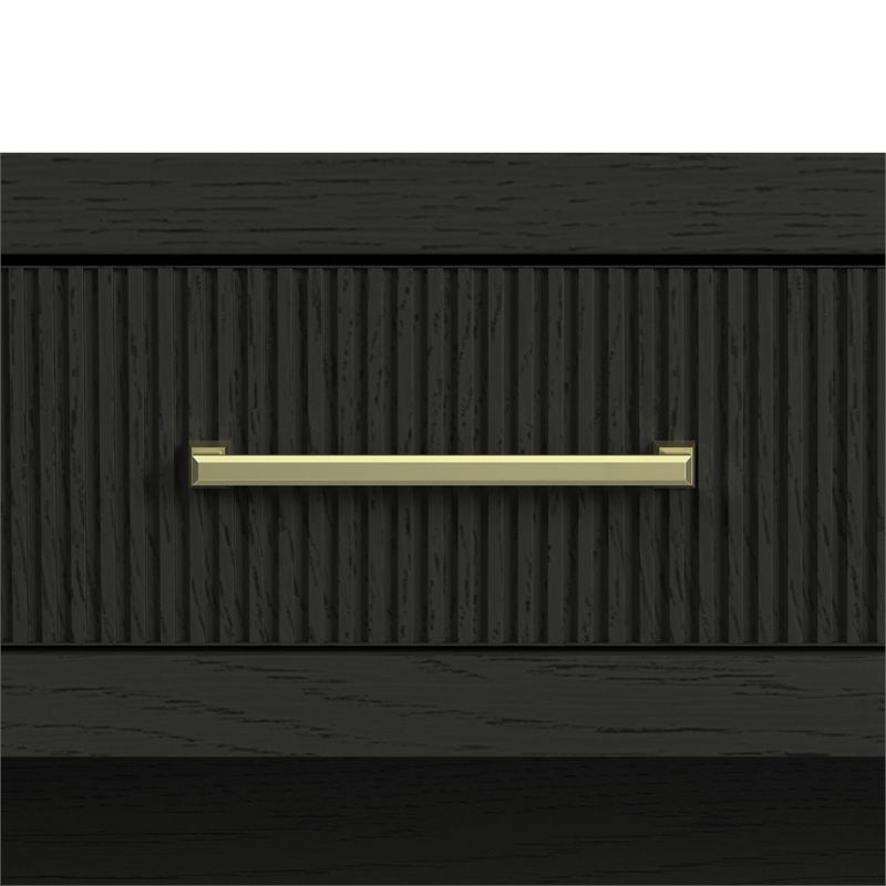 Picket House Furnishings Woodridge Sofa Table with Bottom Shelf in Black with Grain