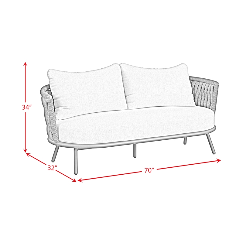 Picket House Furnishings Java Loveseat with Olefin Grey in Dark Grey