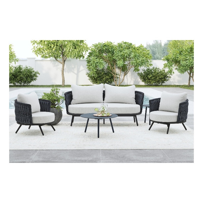 Picket House Furnishings Java Loveseat with Olefin Grey in Dark Grey