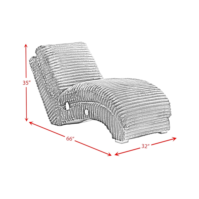 Picket House Furnishings York Chaise with Heat Massage USBC LED in Masis Black