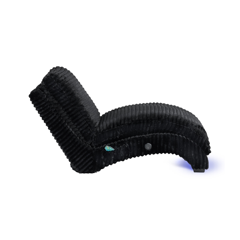 Picket House Furnishings York Chaise with Heat Massage USBC LED in Masis Black