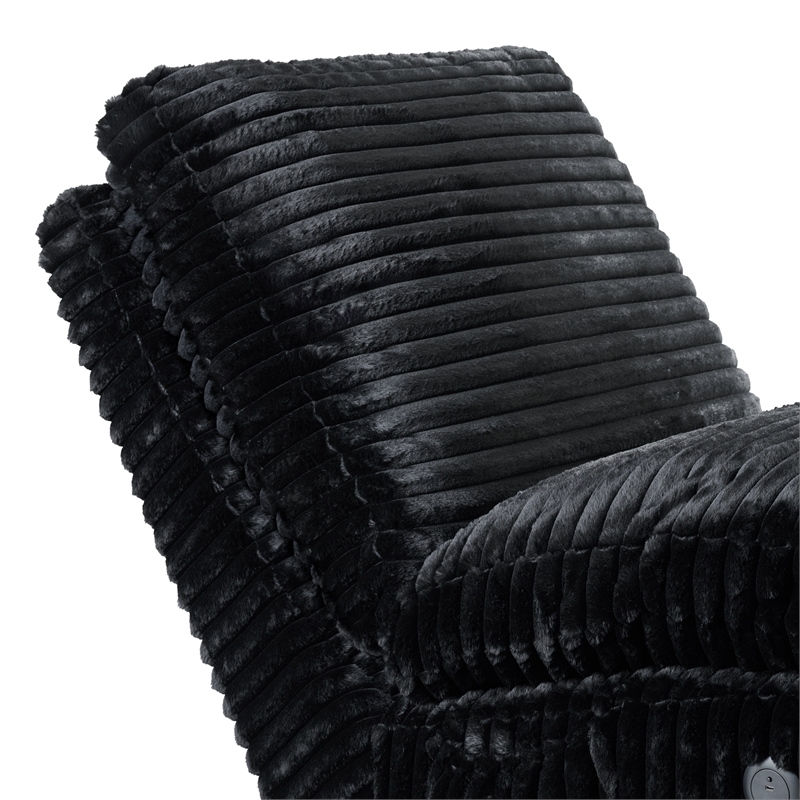 Picket House Furnishings York Chaise with Heat Massage USBC LED in Masis Black