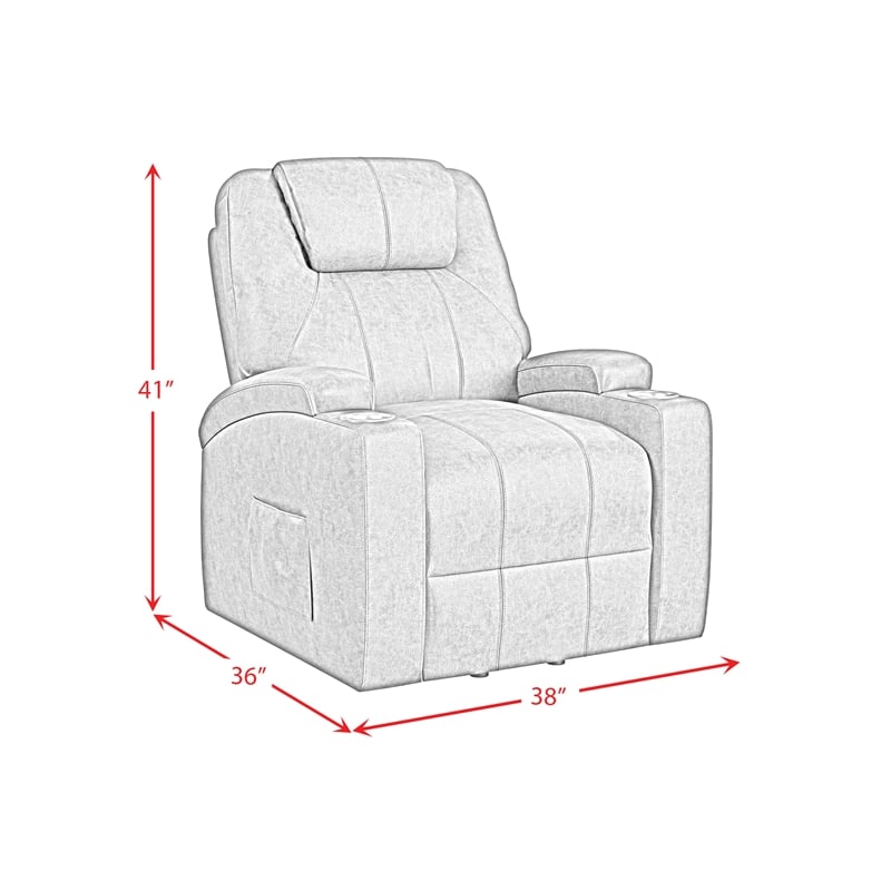 Picket House Furnishings Boston Lift Chair with Heat Massage in Simba DK Grey