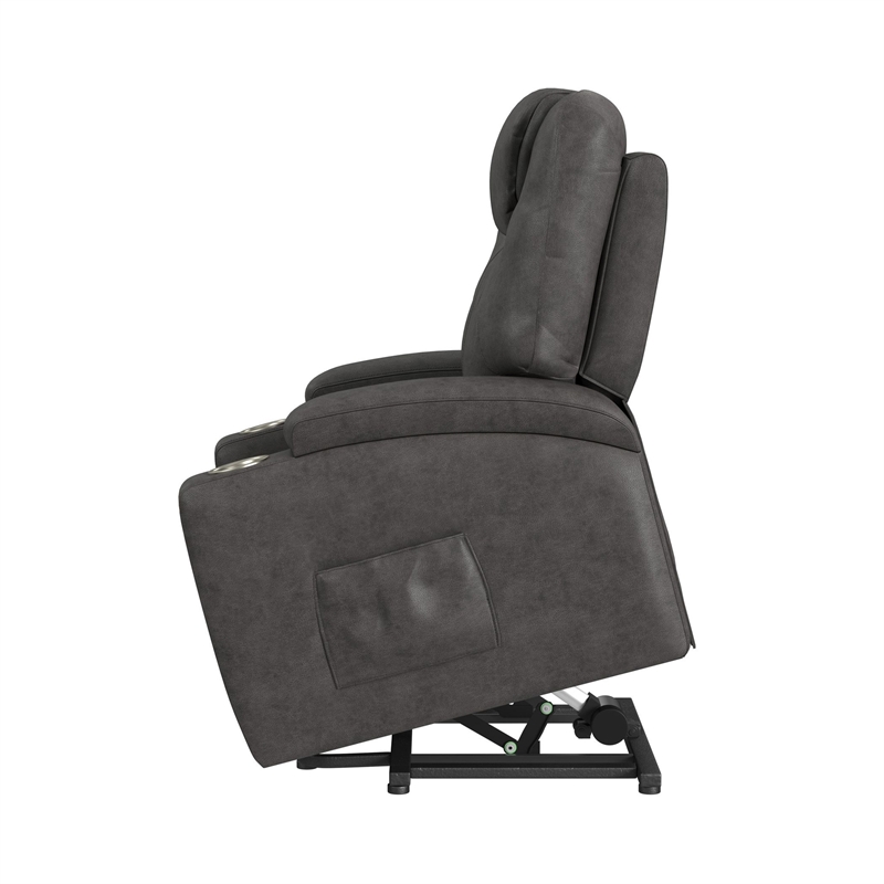 Picket House Furnishings Boston Lift Chair with Heat Massage in Simba DK Grey