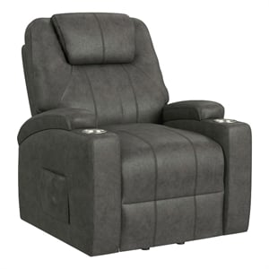 Picket House Furnishings Boston Lift Chair with Heat Massage in Simba DK Grey