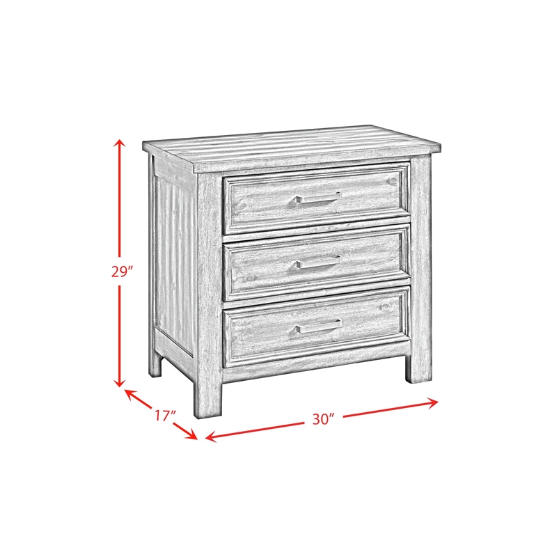 Picket House Furnishings Damen 3-Drawer Nightstand in Rich Cherry