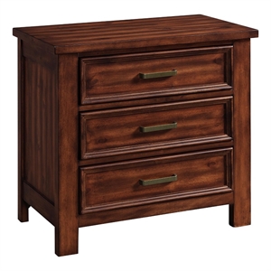Picket House Furnishings Damen 3-Drawer Nightstand in Rich Cherry
