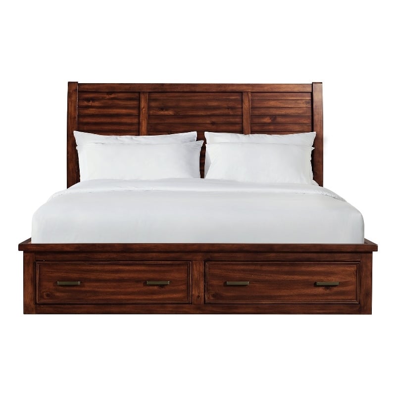 Picket House Furnishings Damen King Storage Bed in Rich Cherry