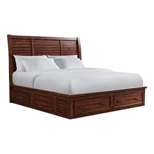 Picket House Furnishings Damen King Storage Bed in Rich Cherry