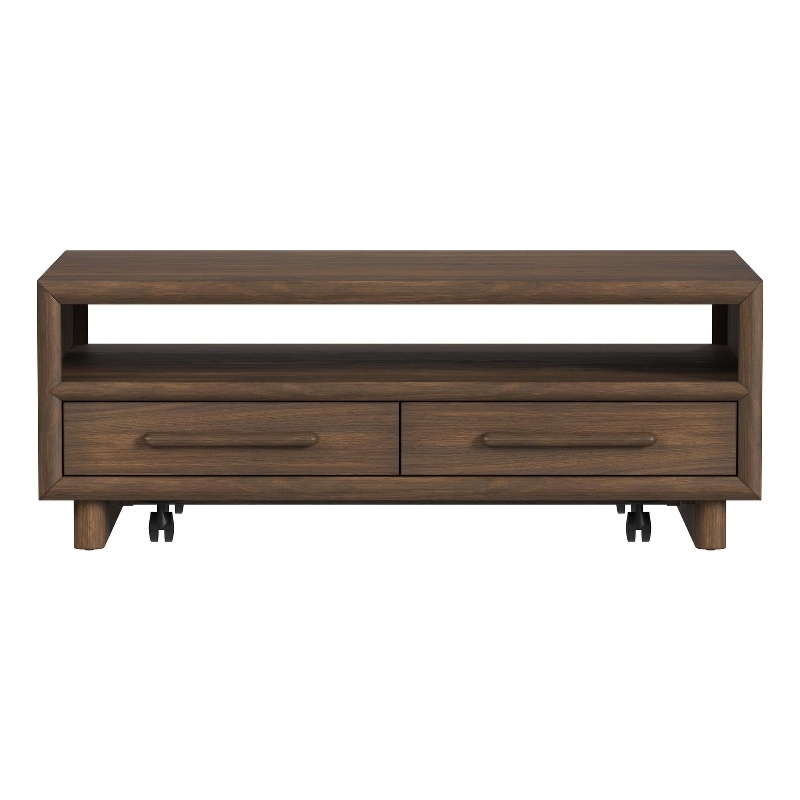 Picket House Furnishings Perth 4-Drawer Coffee Table with Casters in Brown