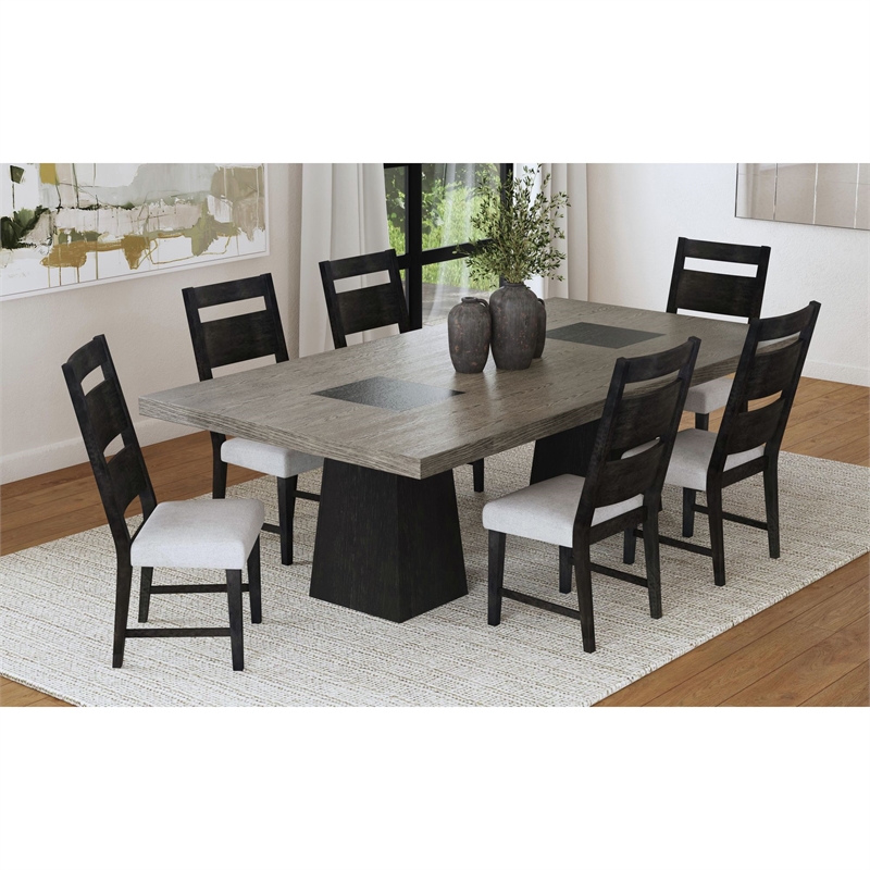 Picket House Furnishings Rizzo Wood Back Dining Side Chair with Beige Linen in Dark Espresso (2 Per Carton)