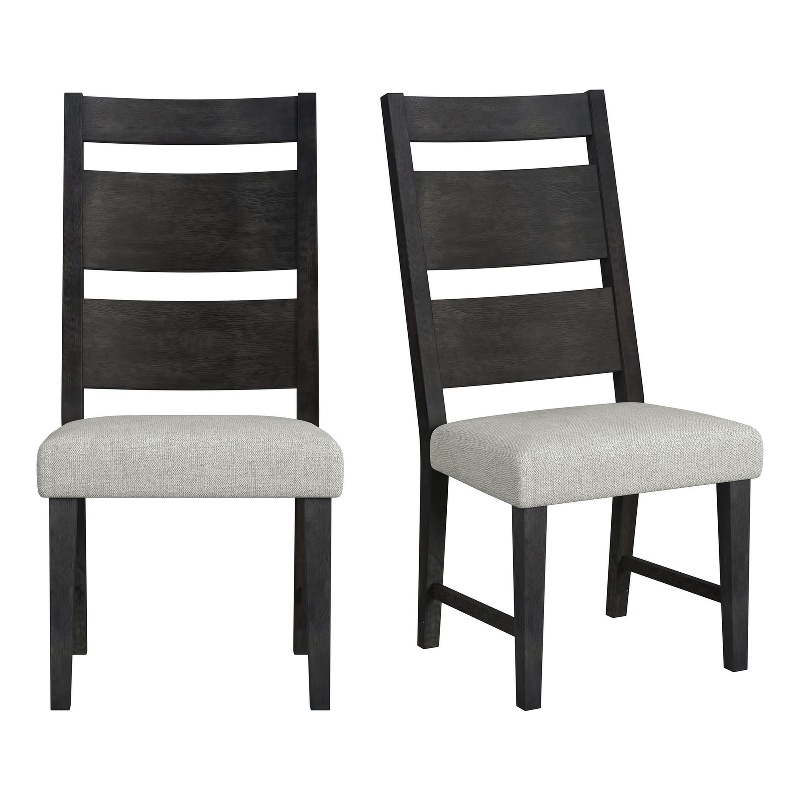 Picket House Furnishings Rizzo Wood Back Dining Side Chair with Beige Linen in Dark Espresso (2 Per Carton)