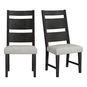 Picket House Furnishings Rizzo Wood Back Dining Side Chair with Beige Linen in Dark Espresso (2 Per Carton)