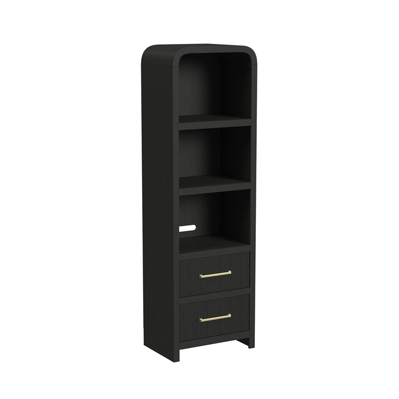 Picket House Furnishings Woodridge Side Piers in Black with Grain