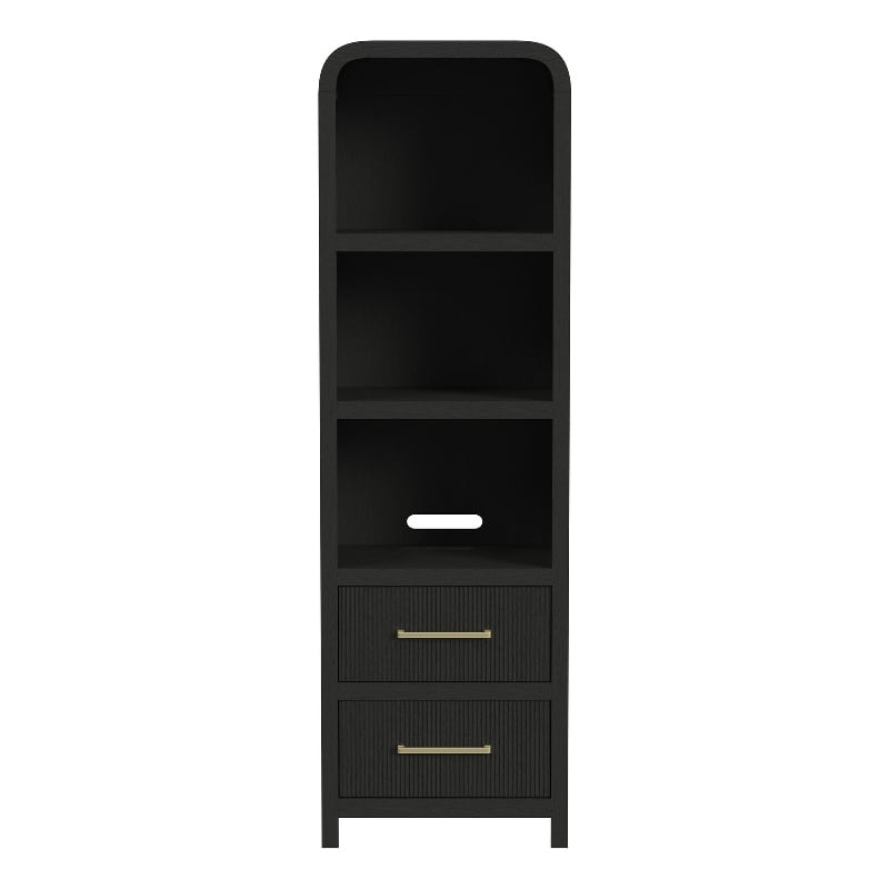 Picket House Furnishings Woodridge Side Piers in Black with Grain