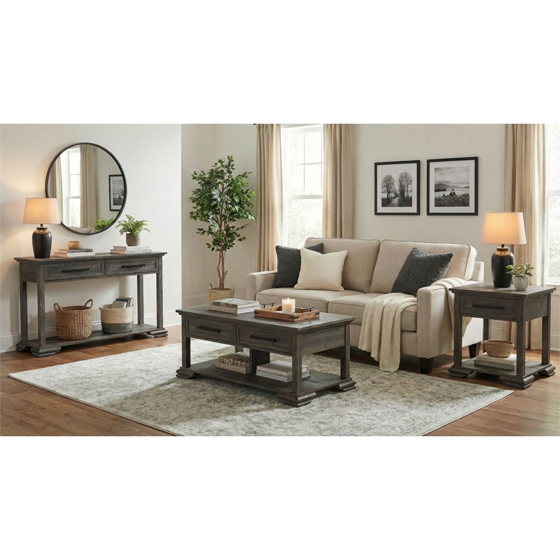 Picket House Furnishings Hyde Sofa Table in Charcoal