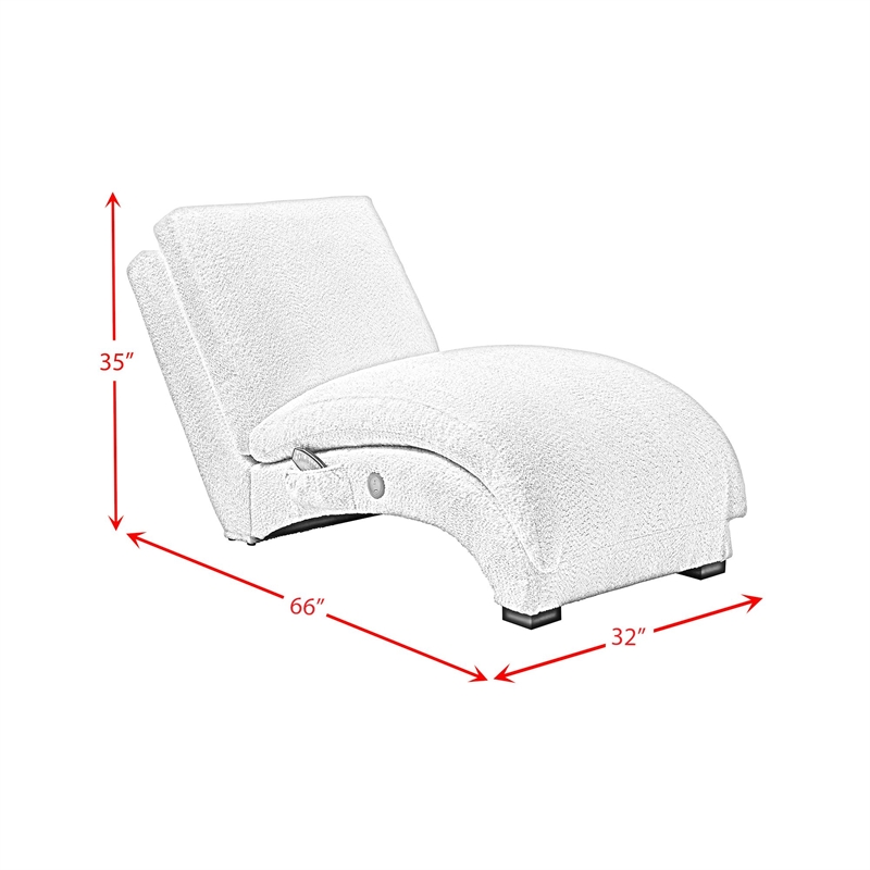 Picket House Furnishings York Chaise with Heat Massage USBC LED in Glam Fog
