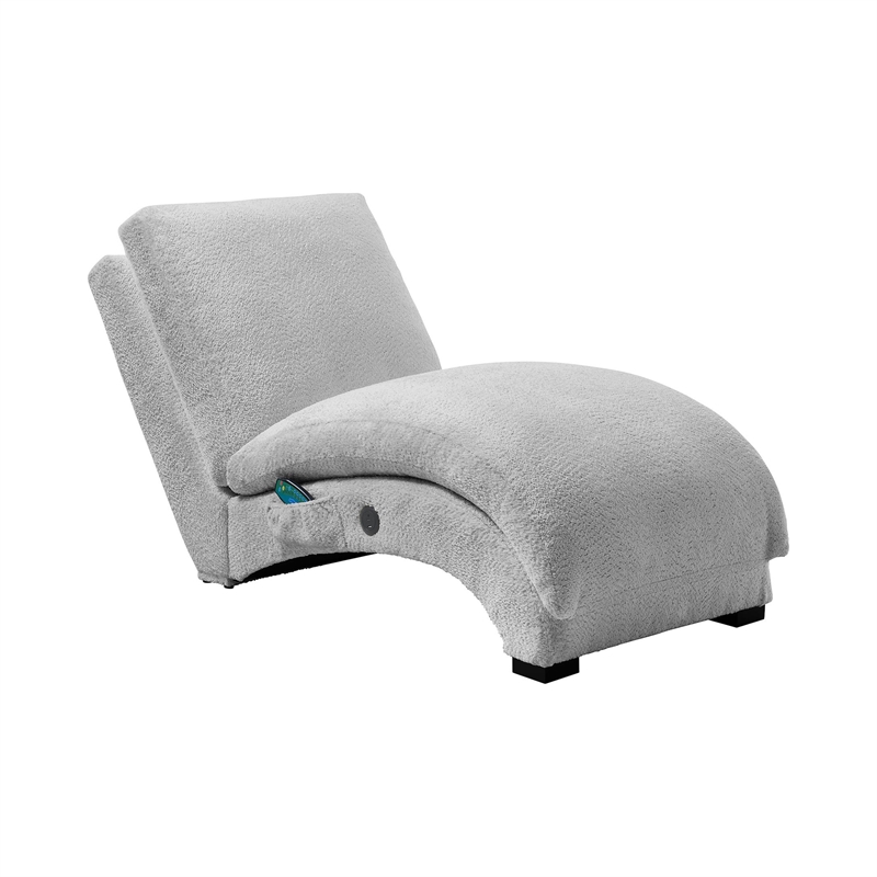Picket House Furnishings York Chaise with Heat Massage USBC LED in Glam Fog