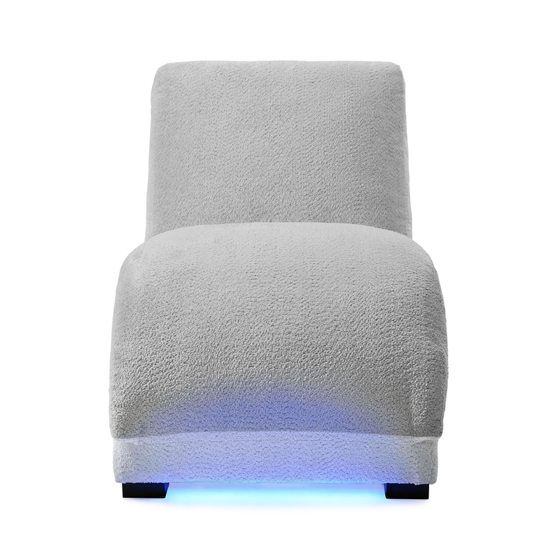 Picket House Furnishings York Chaise with Heat Massage USBC LED in Glam Fog