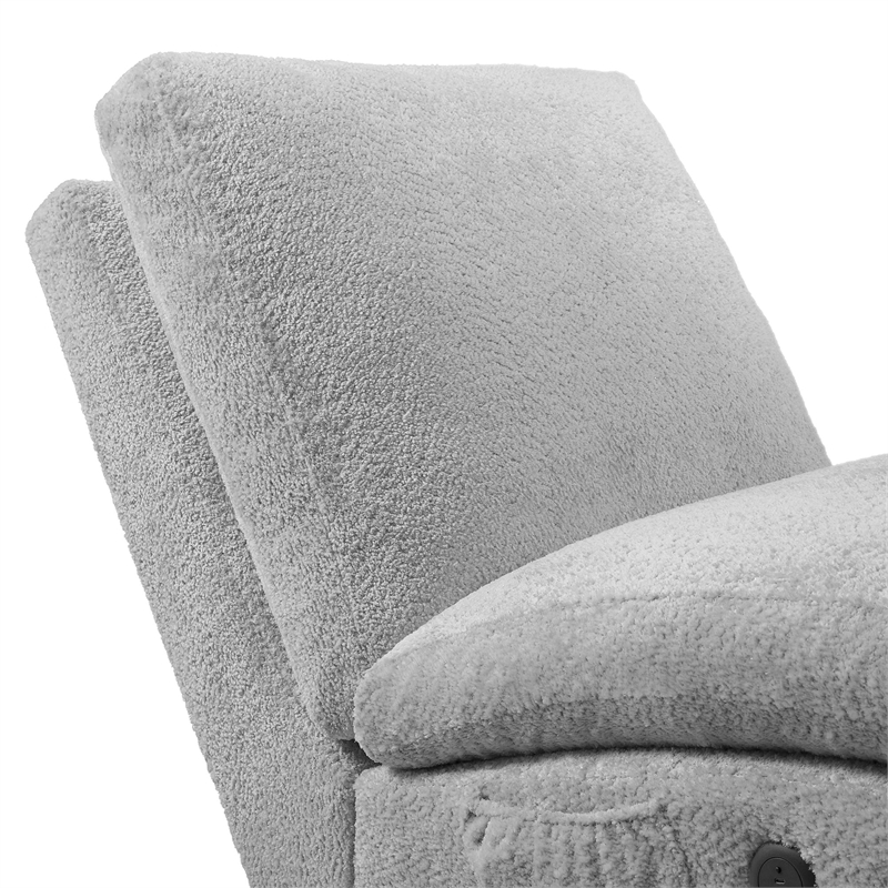 Picket House Furnishings York Chaise with Heat Massage USBC LED in Glam Fog