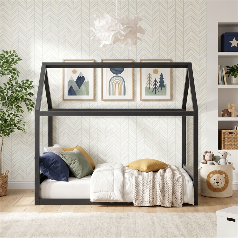 Picket House Furnishings Santino Full Montessori Bed in Grey