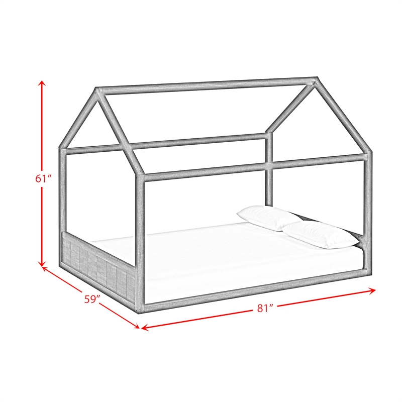 Picket House Furnishings Santino Full Montessori Bed in Grey