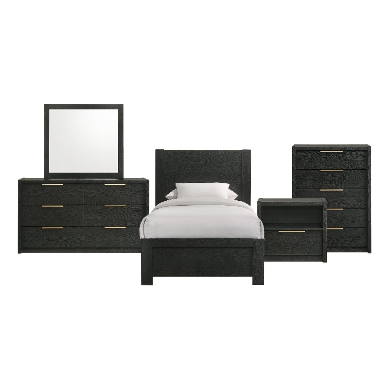 Picket House Furnishings Ardmore Bend Twin 5PC Bedroom Set in Black