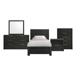 Picket House Furnishings Ardmore Bend Twin 5PC Bedroom Set in Black