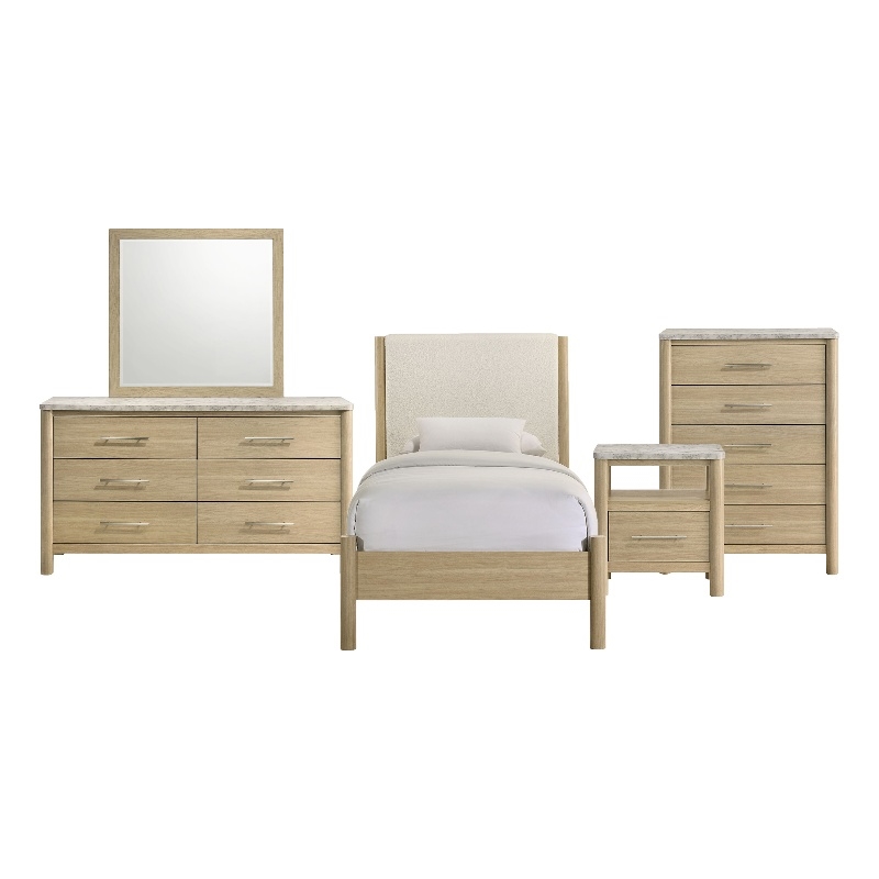 Picket House Furnishings Joanna Twin 5PC Bedroom Set in Natural