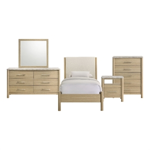 Picket House Furnishings Joanna Twin 5PC Bedroom Set in Natural