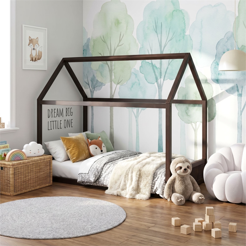 Picket House Furnishings Santino Full Montessori Bed in Espresso