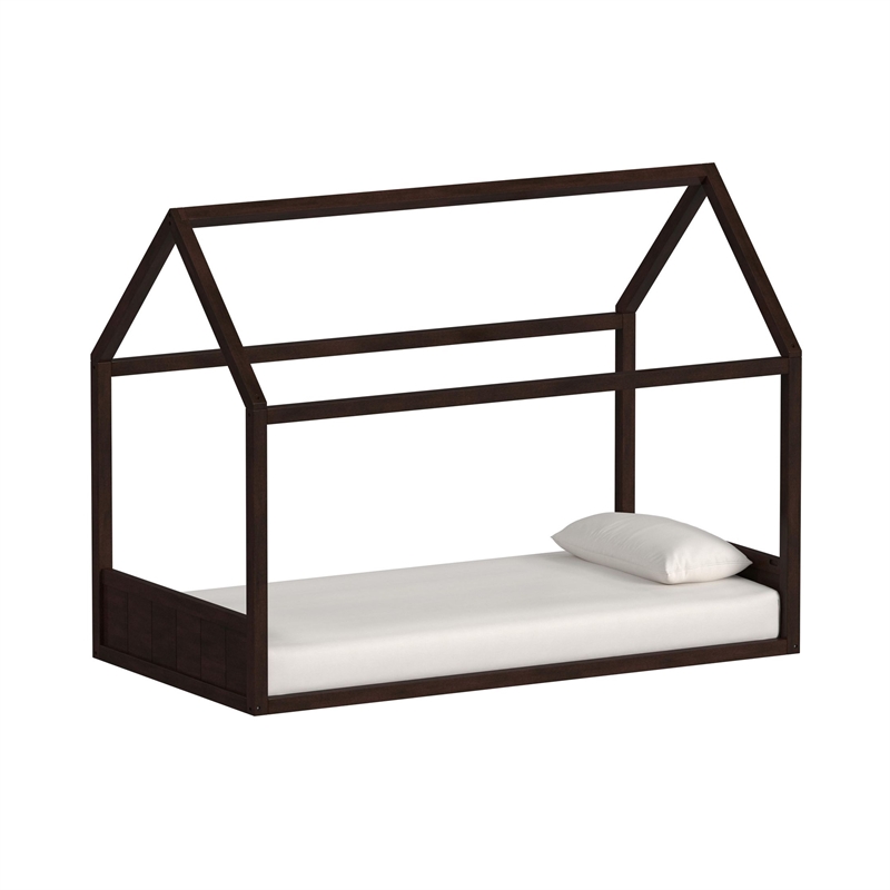Picket House Furnishings Santino Twin Montessori Bed in Espresso