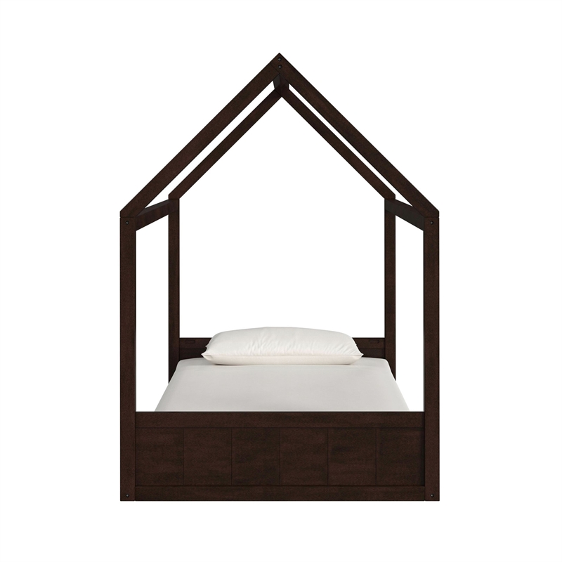 Picket House Furnishings Santino Twin Montessori Bed in Espresso