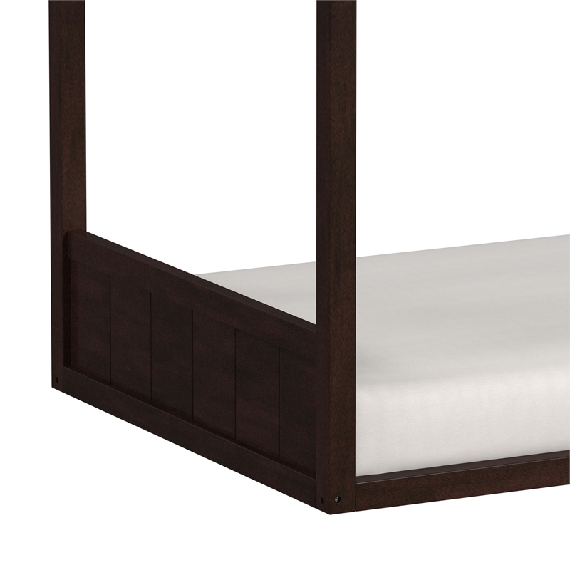 Picket House Furnishings Santino Twin Montessori Bed in Espresso