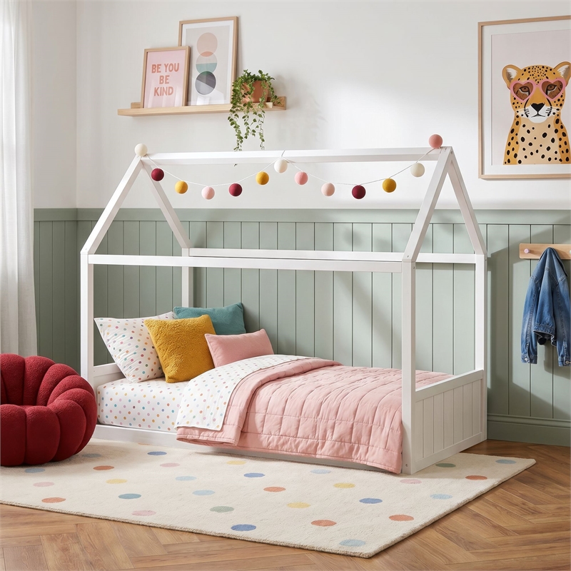 Picket House Furnishings Santino Full Montessori Bed in White