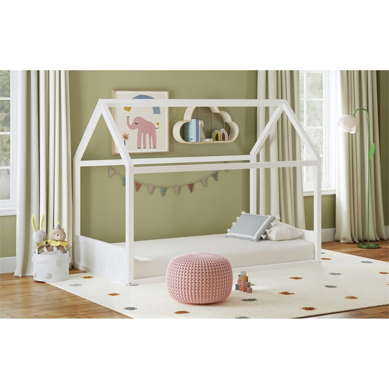 Picket House Furnishings Santino Twin Montessori Bed in White