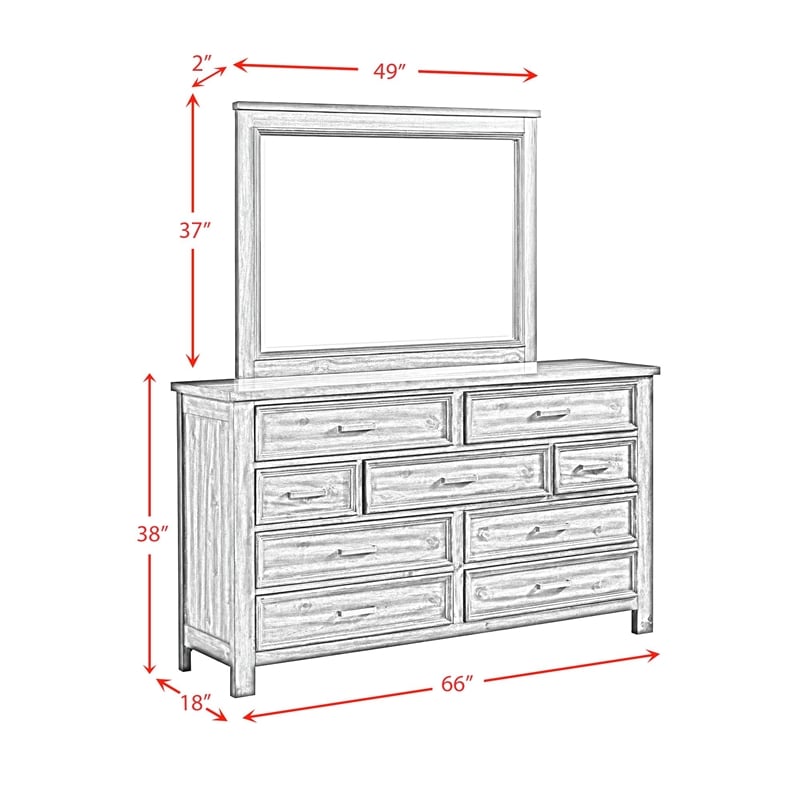 Picket House Furnishings Damen King Storage 5PC Bedroom Set in Rich Cherry