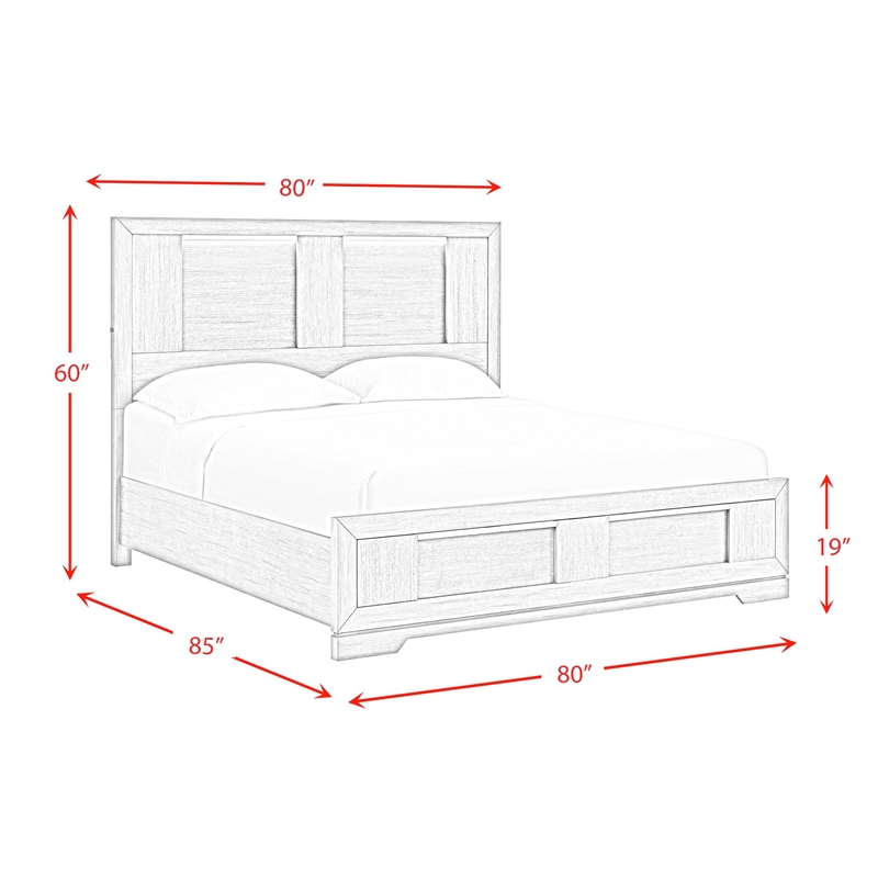 Picket House Furnishings Argo King 4PC Bedroom Set in Grey