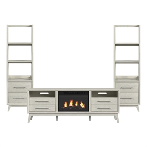 Picket House Furnishings Clare 4PC Entertainment Unit With 71&quot TV Console in Almond