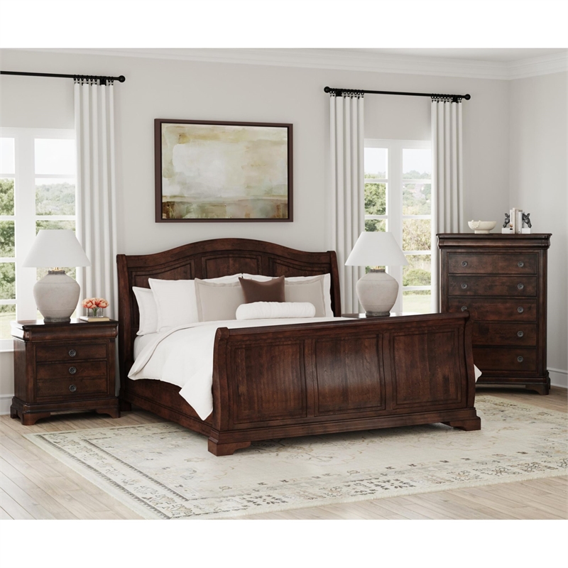 Picket House Furnishings Conley Cherry King Sleigh 4PC Bedroom Set