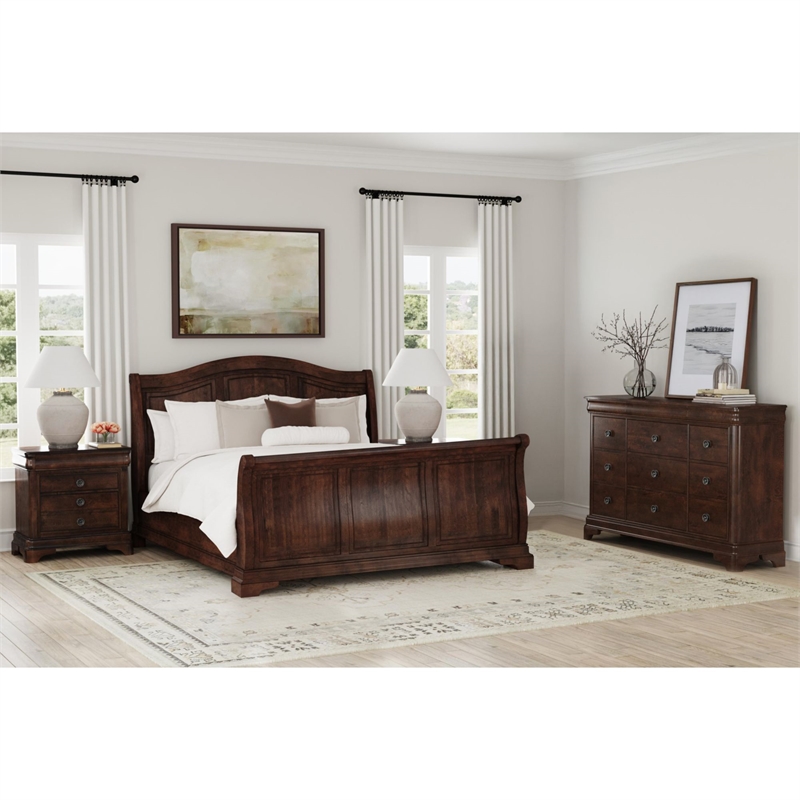 Picket House Furnishings Conley Cherry Queen Sleigh 4PC Bedroom Set