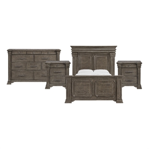 Picket House Furnishings Paterson Queen 4PC Bedroom Set in Grey